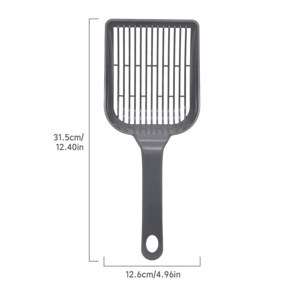 

Cat Litter Scooper Pet Poop Sifter Shovel Hangable Ergonomic Litter Scoop For Kitchen Beach RV Park Travel Outdoor Coop Balcony сірий колір