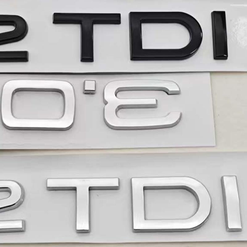 3D ABS Car Letters Logo 3.0TDI 4.2TDI Trunk Badge Sticker Emblem For 4HGFC A4 S4 RS4 A5 S5 RS5 A6 S6 RS6 A7 S7 RS7 Q7 Q8 SQ7 SQ8