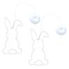 2 Pcs Easter Window Light Battery Operated LED Bunny Silhouette Lights Suction Hanging Fairy String Light for Indoor Outdoor Decor
