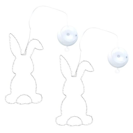 

2 шт. пасхальный оконный светильник на батарейках светодиодный светильник в виде силуэта кролика на присоске подвесной светильник в виде феи для внутреннего и наружного декора