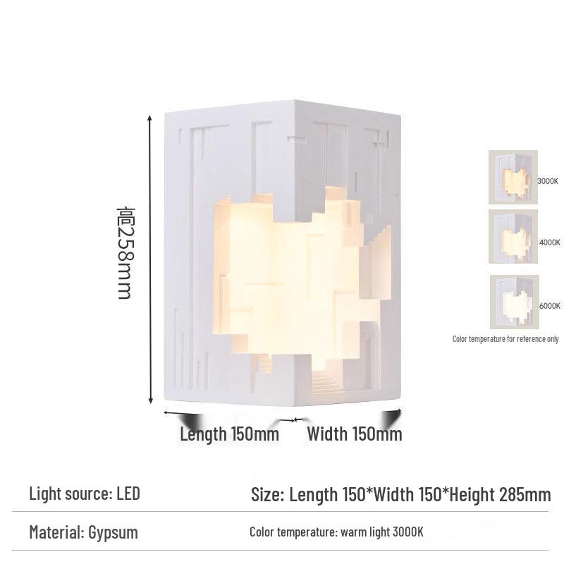 

Corner Plaster Wall Light: Ambient Study Desk Niche Lamp Warm Light