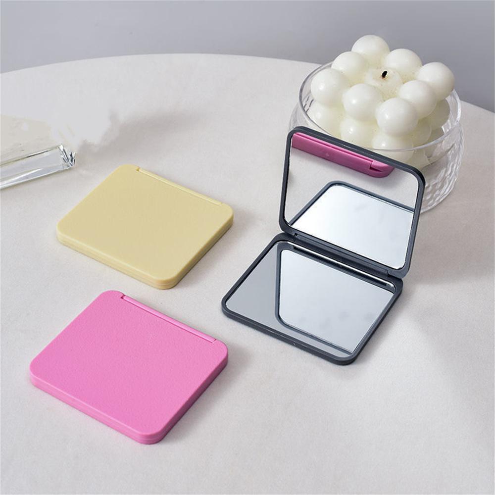 Double Sided Makeup Mirror Folding Portable Women Solid Color Mirror Pocket Rectangle Cosmetic Beauty Vanity Travel Men Shaving