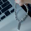 Xiaohongshu Bestseller: Versatile Silver Irregular Beaded Faux Pearl High-End Stretch Bracelet