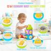 Aktivitätswürfel & Stapelspielzeug Blöcke Set aus 4, Montessori Spielzeug Pädagogische Aktivitäten Sensorisches Reise Spielzeug für Kleinkinder Geschenke