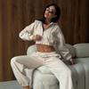 European and American Style Hooded Short Sweater Wide-leg Pants Suit Women, Autumn New Zipper Casual Sports Two-piece Set