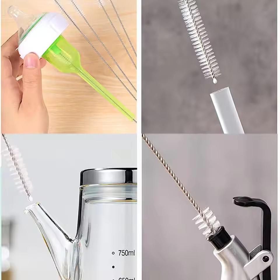 10/20/30Pcs Drinking Straw Cleaning Brush Kit Reusable Tube Pipe Cleaner Nylon Stainless Steel Long Cup Bottles Straw Brushes