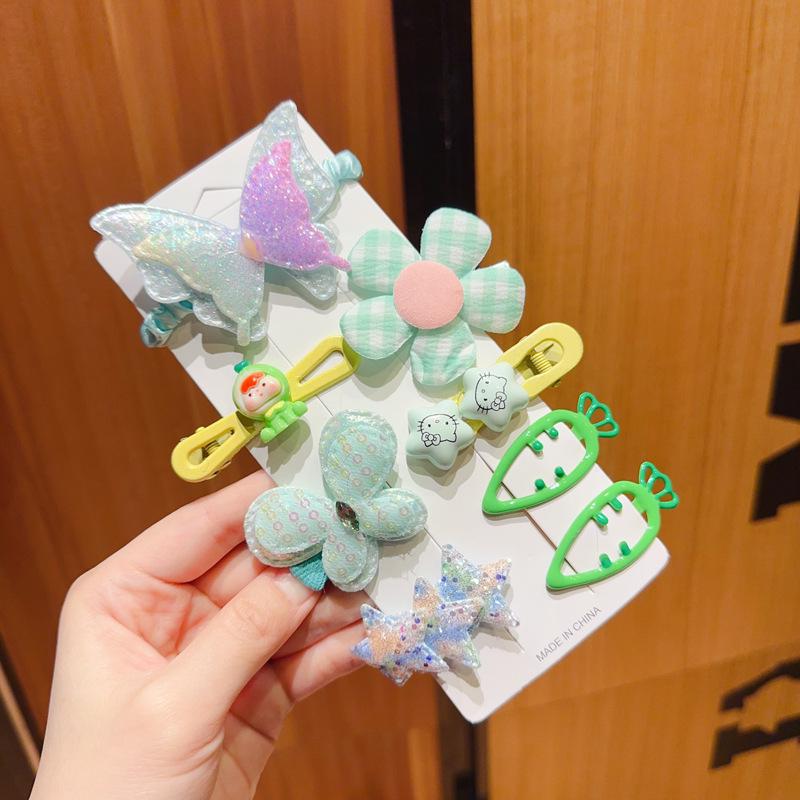 Pink 50-Piece Cute Hair Clip Set: Sweet Girly Japanese Cartoon Bangs Accessories