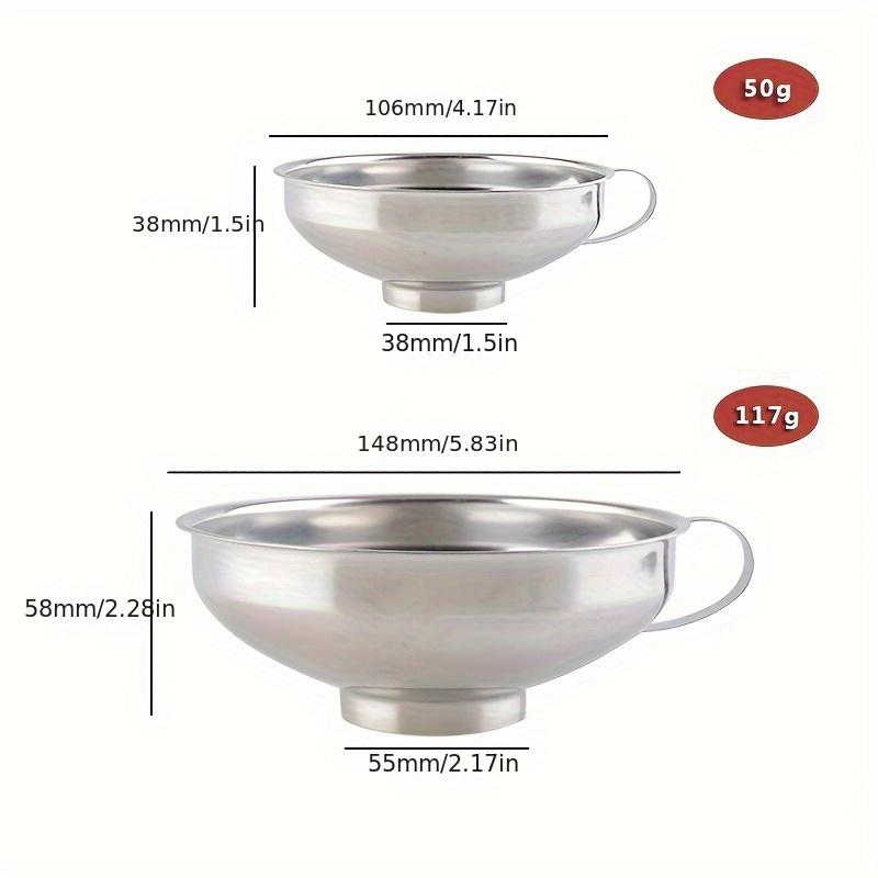 Stainless Steel Canning Funnel, Wide Mouth Jar Funnel With Handle for Wide and Regular Mouth Jars, Food Grade Metal Jam Funnel