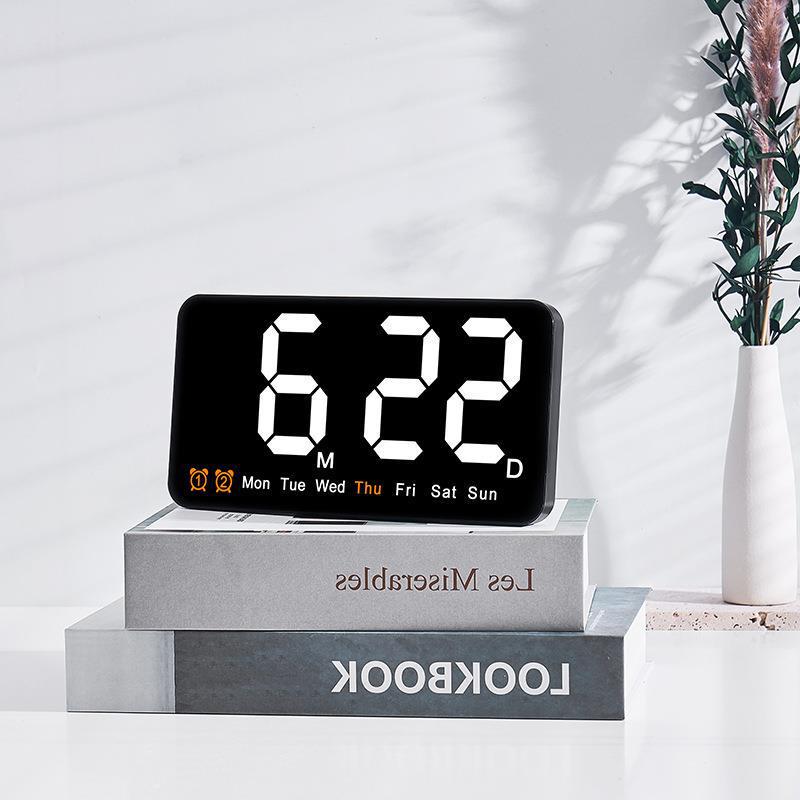 Multifunctional Wall Clock: Large Screen, Temperature Display, Dual-Use, Alarm, Model 6638