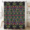 Black Shower Curtain with Vivid Print Bath Accessories for Home Decor