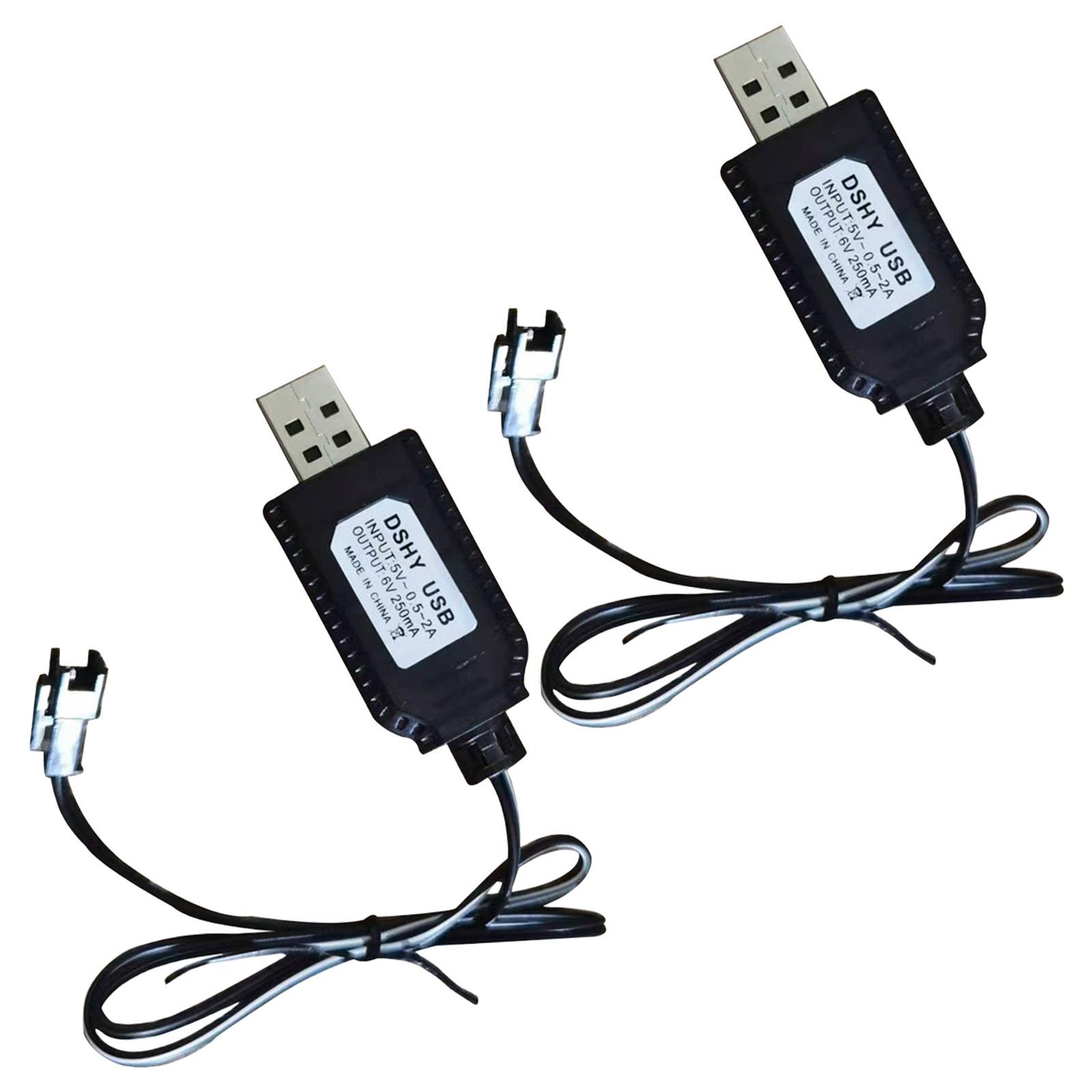 

2 шт. 6.0V 250mA SM2P USB-кабель для зарядки з роз ємами SM2P для 6V NiCd NiMH акумуляторів із захистом від перезаряджання