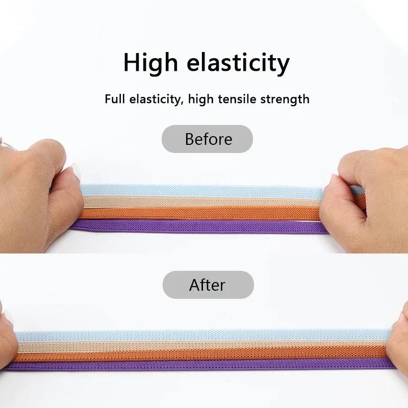 Cordones elásticos de colores con cierre a presión y sin lazos para zapatillas de deporte de 8 mm de ancho para niños y adultos