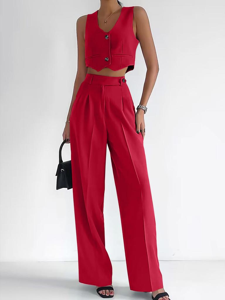 Women's Fashion Casual Vest Set