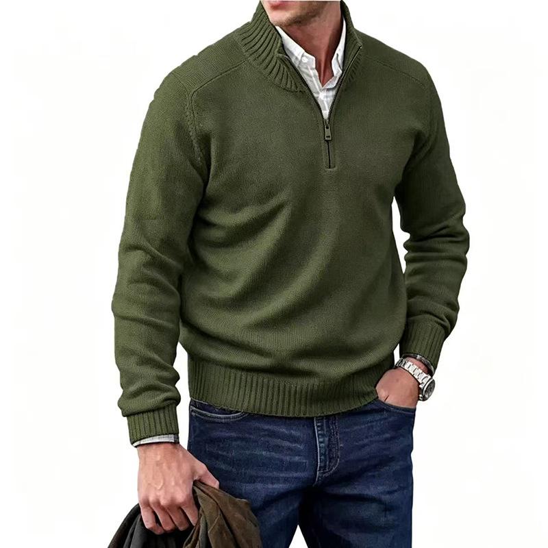 Autumn And Winter Multicolor Men'S Sweaters, Stand-Collar Base Layers, Knit Shirts, Men'S Warm Sweaters
