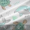 Cute Whale and Turtle Print Duvet Cover Set (1 Duvet Cover & 1/2 Pillowcase) Soft Kids Bedding Set Ocean Room Decor
