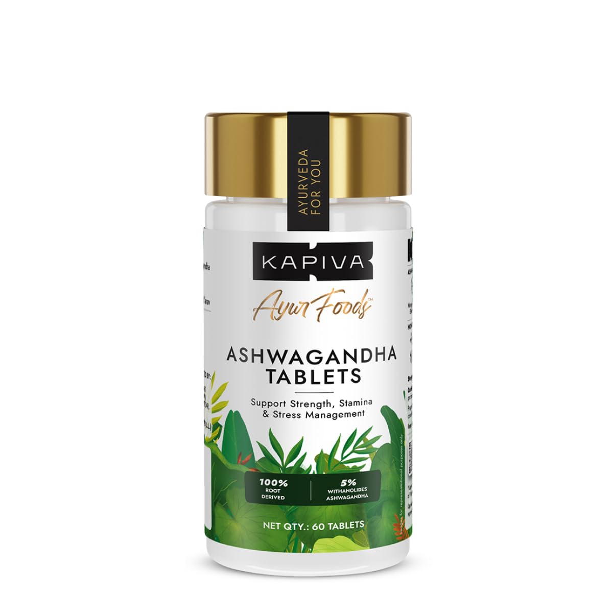 

Kapiva Ashwagandha 250 mg 60 Tablets Root Derived Stress Relief Muscle Strength Stamina