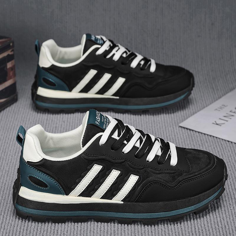 Men's shoes 2025 summer new leather platform casual shoes men's outdoor handsome sports Korean version of dad shoes