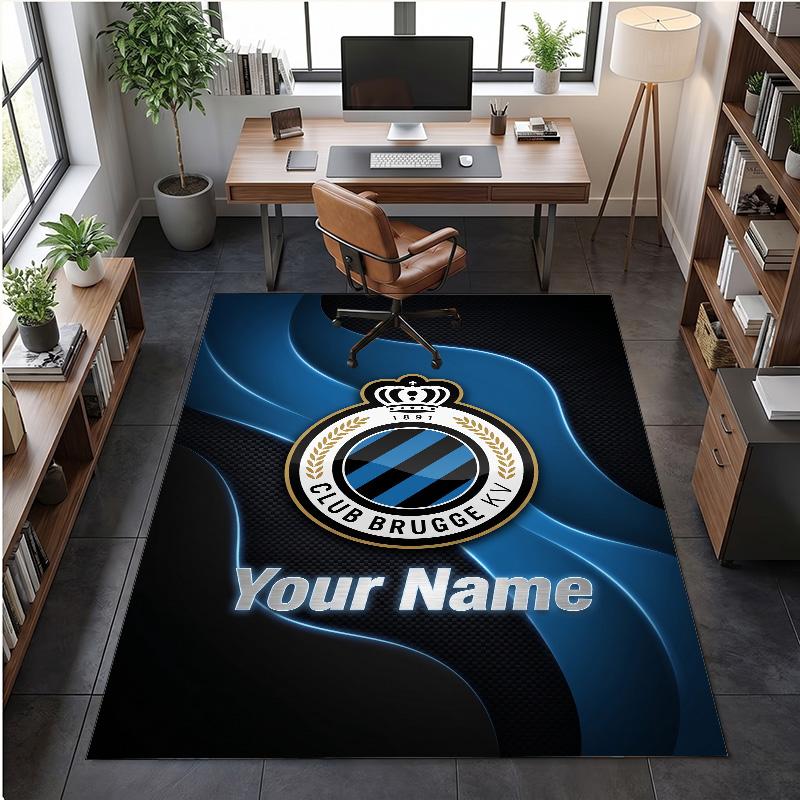 Crystal Velvet Rug Club Brugge FC Print Custom Name Text Floor Mat Home Decor