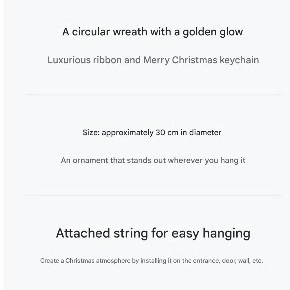 Christmas At Home Round Wreath Gold
