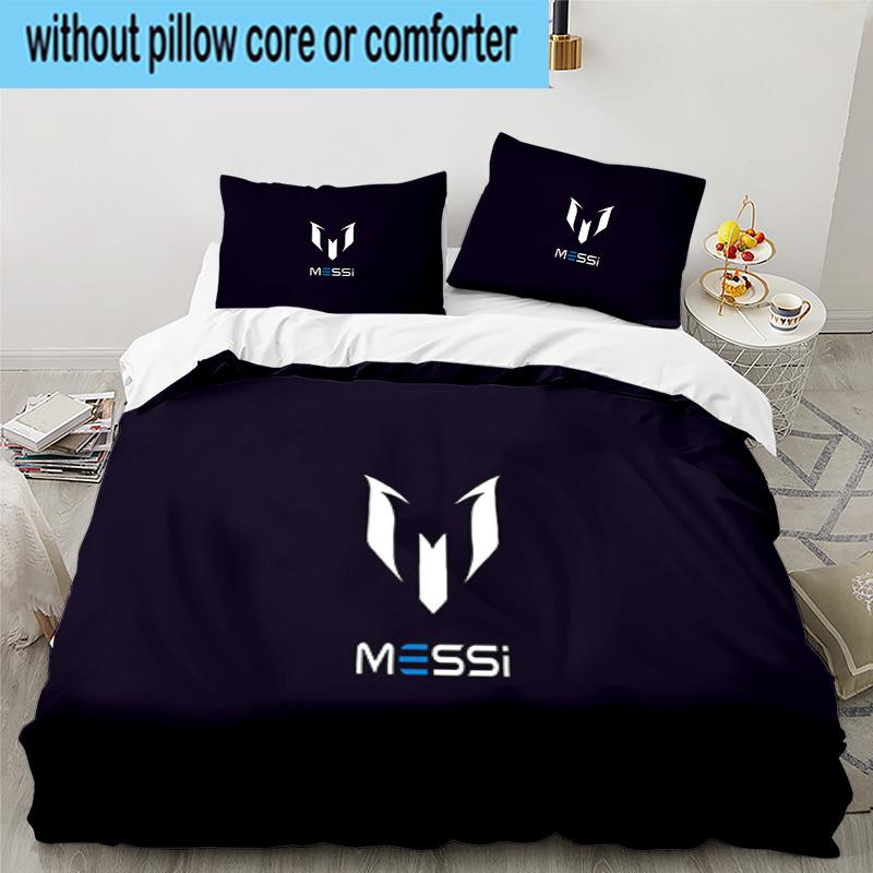 3PCS Messi Celebration Moment Printed Bedding Set, Includes A Duvet Cover and Two Pillowcases for Bedroom, Suitable for All Seasons