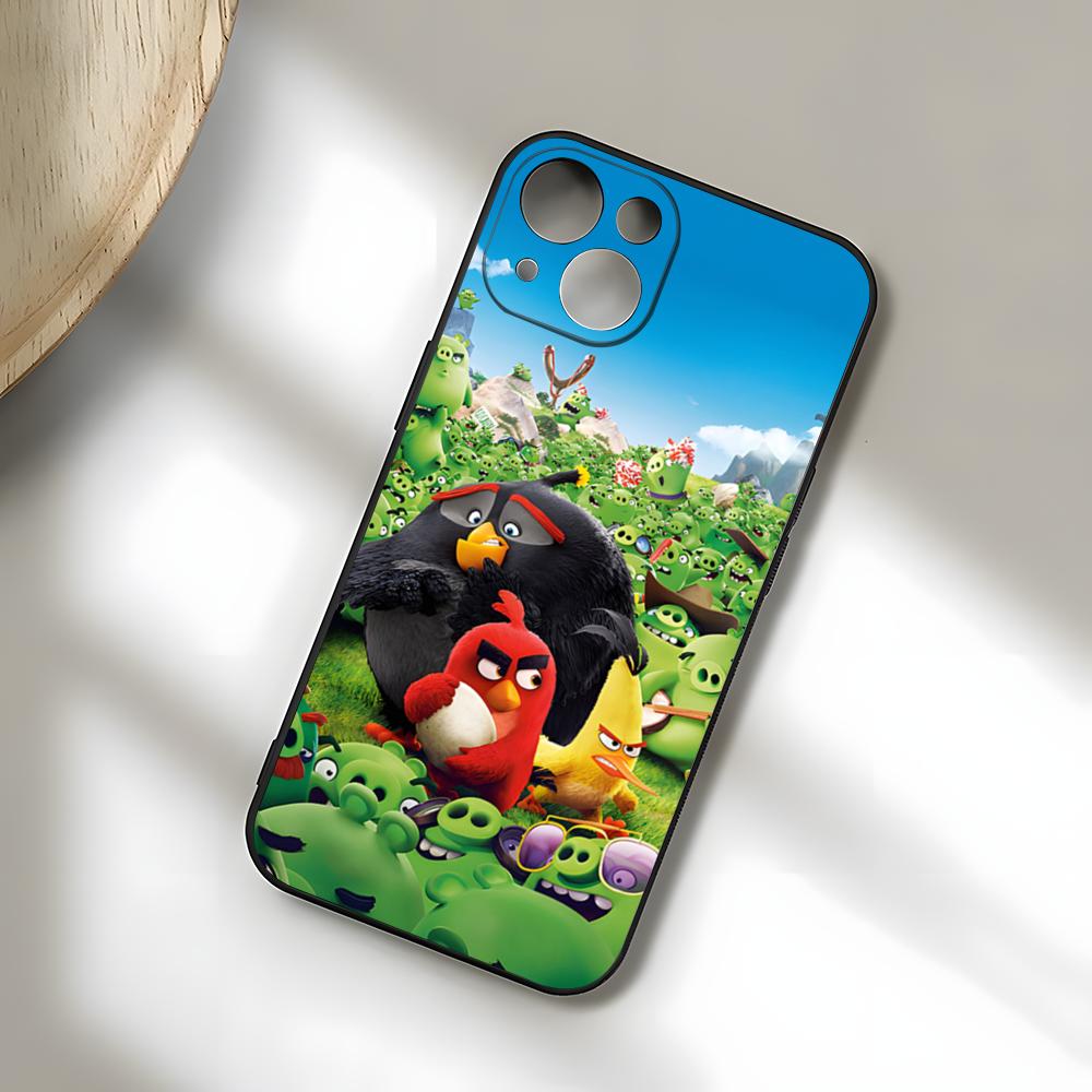Cute A-Angry B-Birds Phone Case For IPhone 17 Pro Max 15 Pro 16 14 Plus 12 13 Mini 11 Pro Shockproof Soft Cover