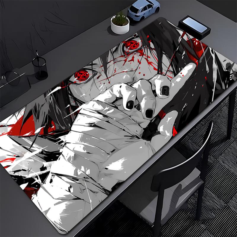 Mouse Pad Large NARUTO Uchiha Sasuke Gamer Keyboard Mat Pads Gaming Desk Protector Laptops Mousepad Deskmat PC cartoon Mousepad