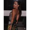 Silbernes Strass-Neckholder-Crop-Top