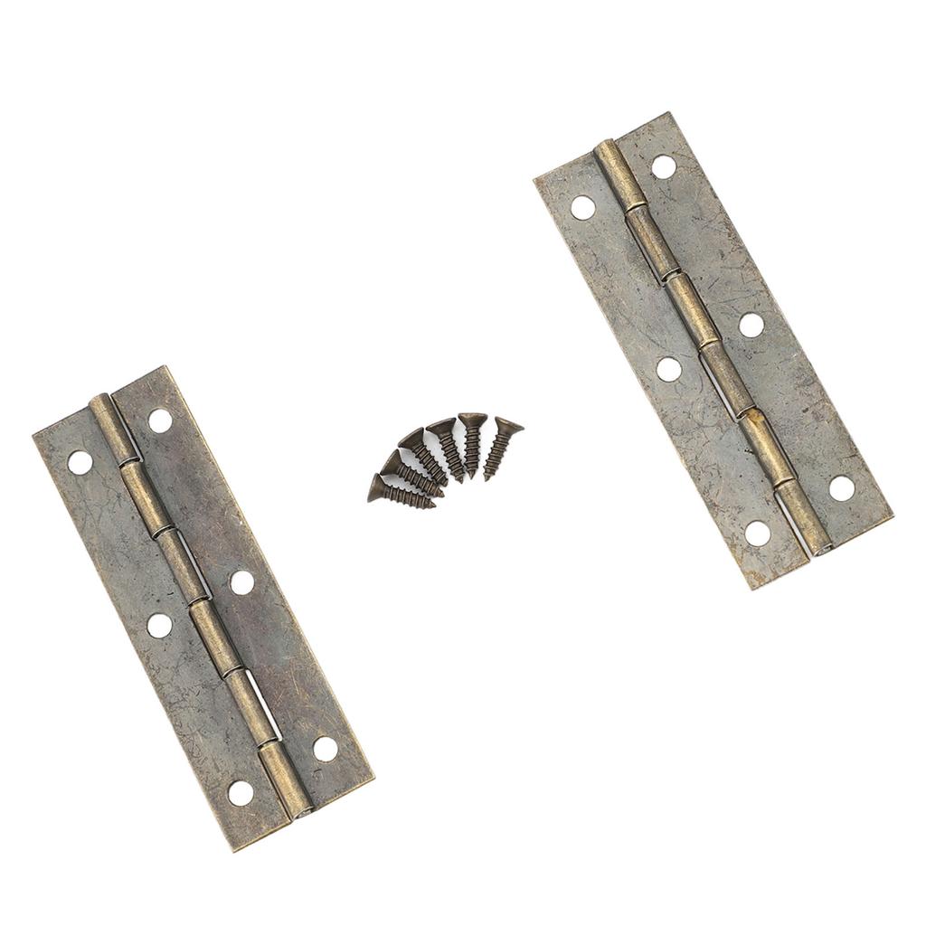 50 Pcs Door Hinge 58x19mm Vintage Hvy Duty Iron Folding Butt Hinge for Sewing NaMachine Table Cabinet