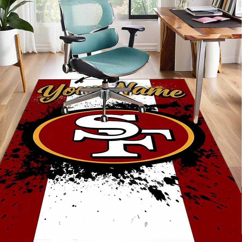 Custom Name Rug San Francisco Football Area Rug Suitable for Indoor And Outdoor,Carpets for Homes, Offices,Living Rooms,Home Decor,Christmas Gift