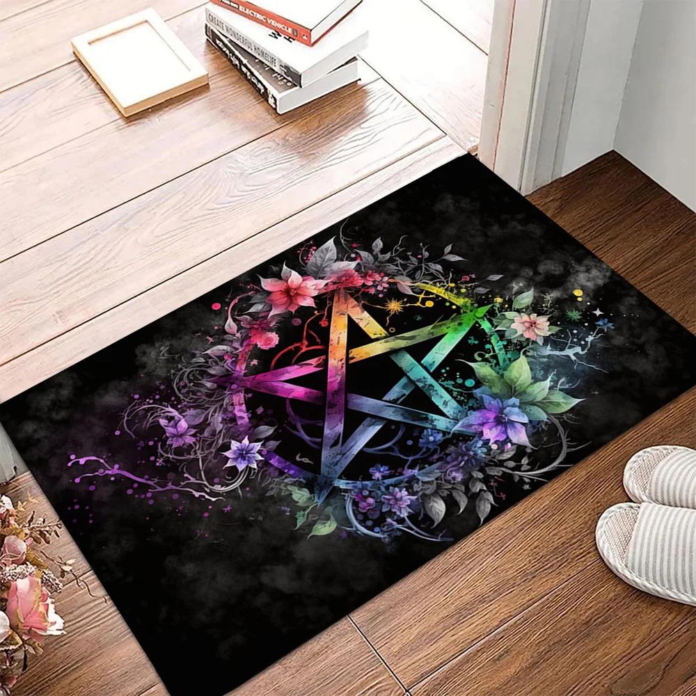 Halloween Pentagram Carpet for Living Room Decor Sofa Table Large Area Rugs Kitchen Hallway Balcony Rugs Bath Anti-slip Doormat