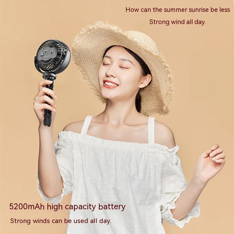 USB Desktop Folding Fan,Outdoor Baby Stroller Handheld Fan, Summer Mute Small Multifunctional Octopus Mini Fan