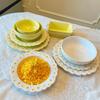 Daisy-serie Nordisk stil Keramisk skål- og tallerken sett med spisepinner