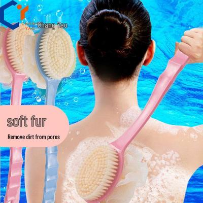 Doppelseitiger Rückenwäscher: Badbürste mit langem Griff und weichen Borsten für einfaches Baden und Duschen.