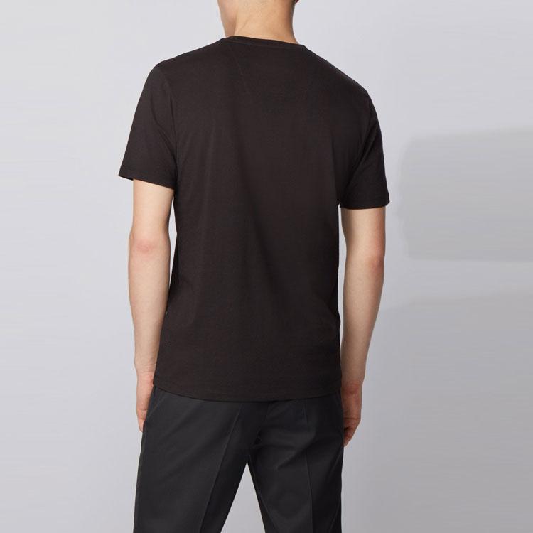 HUGO BOSS T-Shirts Men's Black Crew Neck Moderate Straight Fit 50430889-001