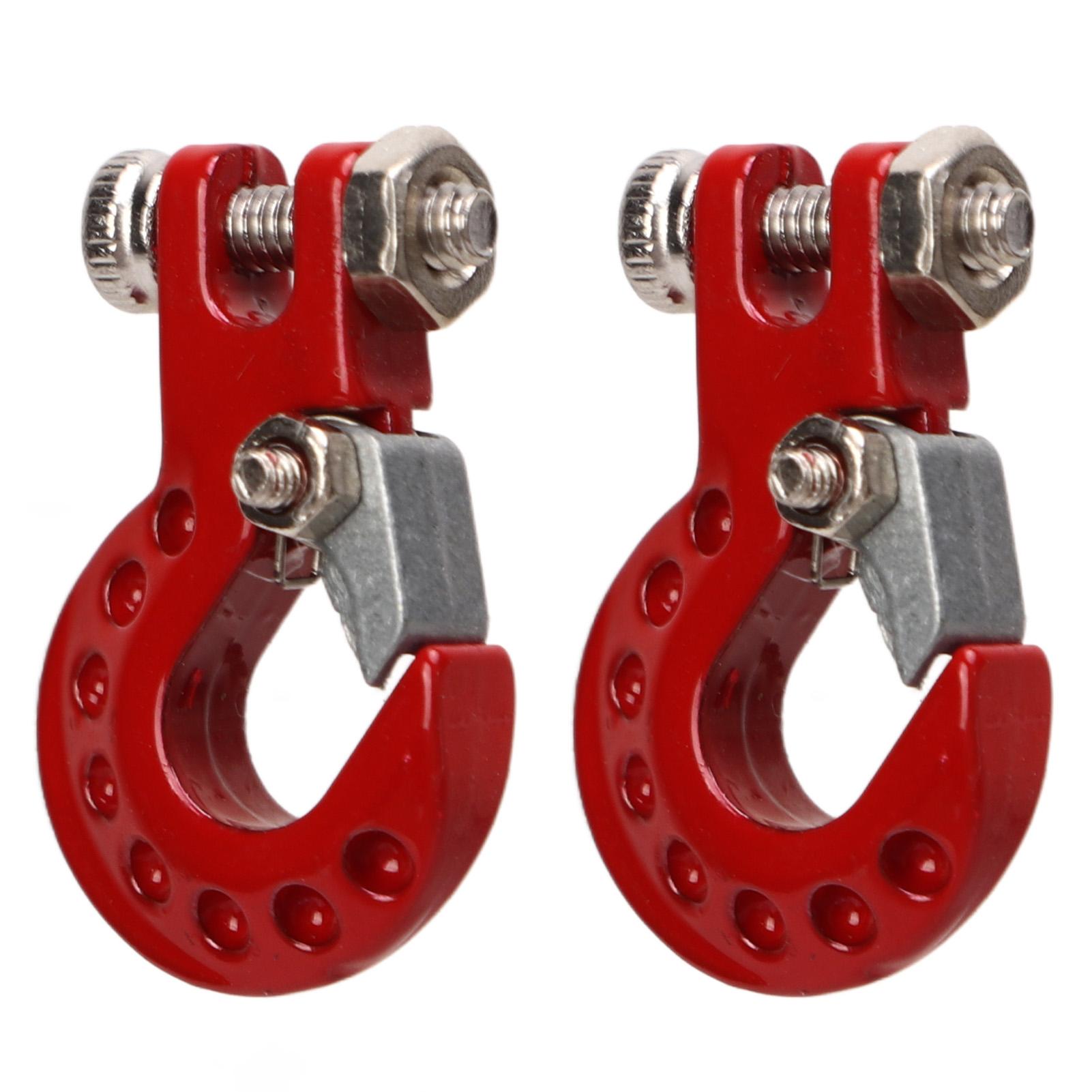 

2Pcs RC Trailer Hook Aluminum Alloy Sturdy RC Climbing Car Hook for 110 Remote Control Cars Red