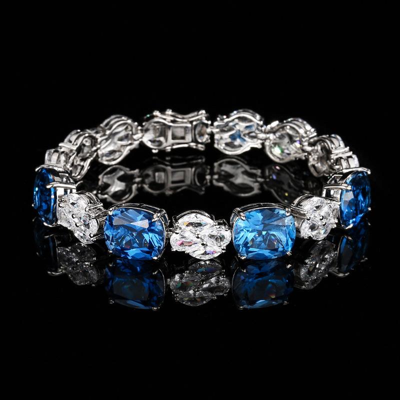 Jewelry Retro Simulation Corundum Light Luxury Full Diamond Bracelet Premium Bracelet Heroine Stone 10 * 12