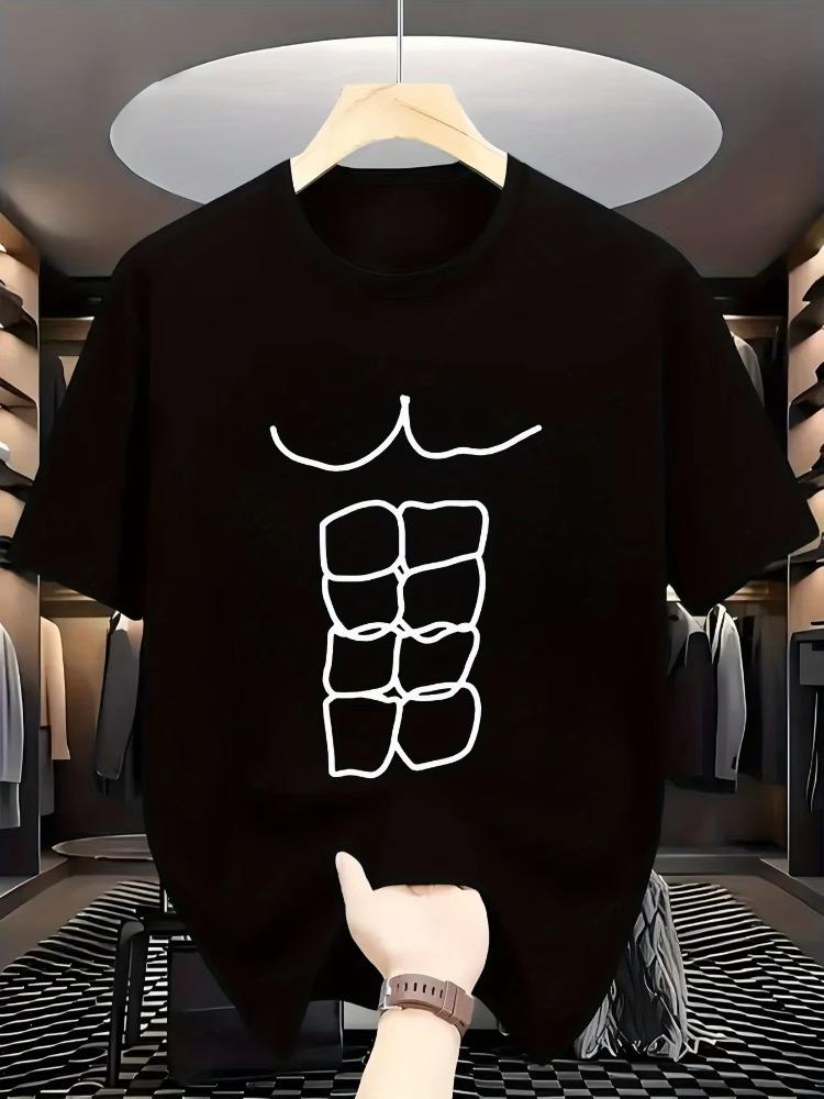 Funny Fitness Abs Printed T Shirts Graphic T Shirts 2026 New Men s and Women s Short Sleeved T Shirts Men s Sportswear Tops S