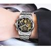 WWOOR Skeleton Watch Trendy Business Men's Watches Waterproof Fashion Quartz Men's Watches
