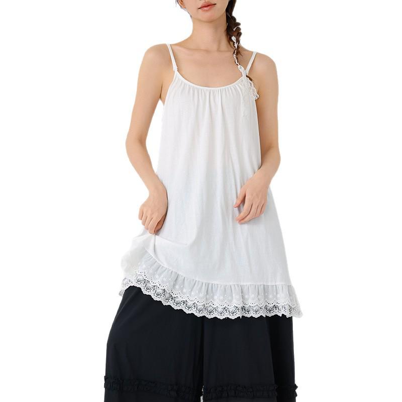 Süßes künstlerisches Strick-Camisole Frühling/Sommer 2026: Vielseitige mittellange Baumwoll-Basisschicht für Damen