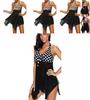 Stylish Women's Tankini Vintage Mesh Swimwear With High Waist Boxer Shorts In Dotted Design