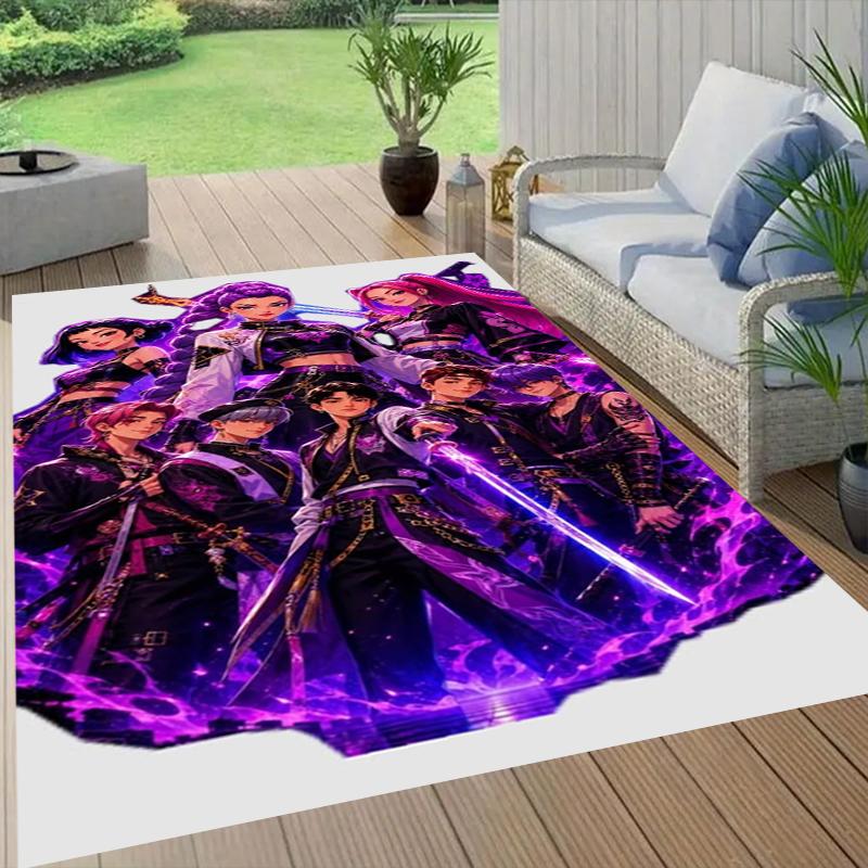 Fantasy Warriors Style Crystal Velvet Rug, Soft Anti‑Slip Crystal Velvet Carpet for Living Room Bedroom Home Decor