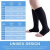 Unisex Open-Toe Knee-High Compression Socks, Double Set, Non-Slip Sports Pressure Socks