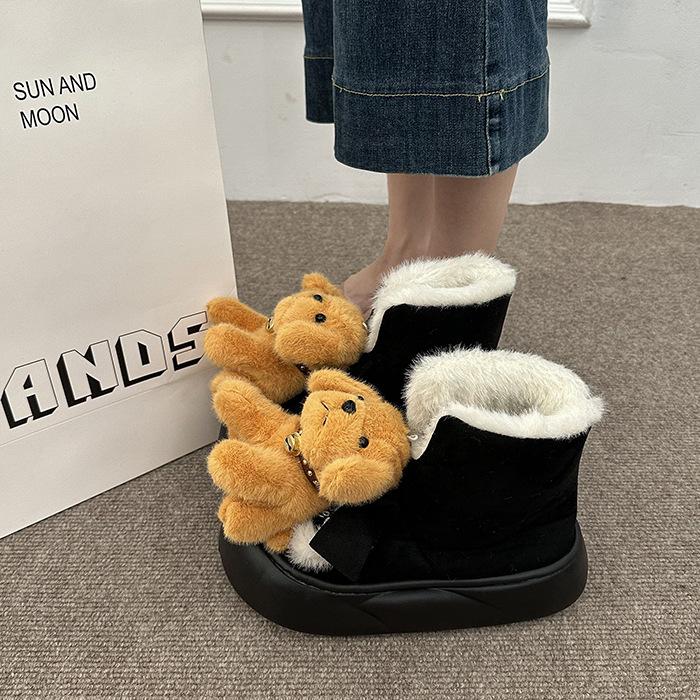 

Женские мультяшные щенки легкие увеличивающие рост толстая подошва зимние теплые меховые один сноубутсы плюшевая подкладка нескользящие повседневные спортивные хлопковые ботинки 40/41 чёрный