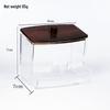 Diamond Pattern Cotton Pad Organizer with Wooden Lid - Multi-Purpose Desktop Storage Box