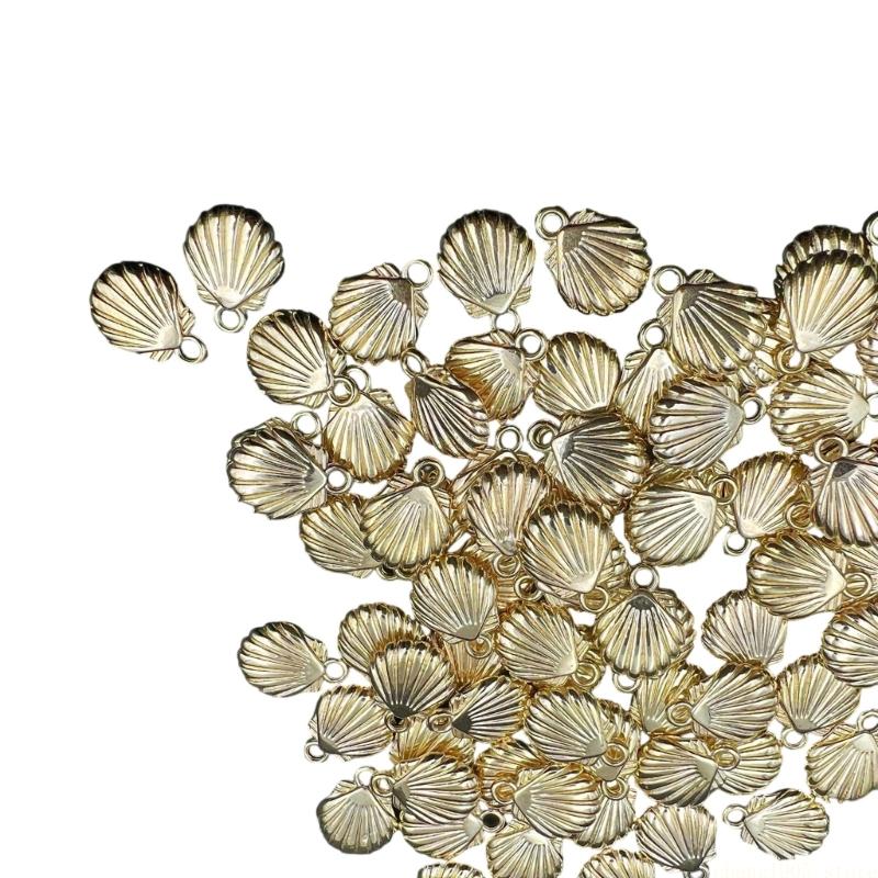 QX2E Pack of 50 Star Fish Conch Seashels Charm Pendant Jewelry Making Accessories for Bracelets Necklace Earrings Crafting