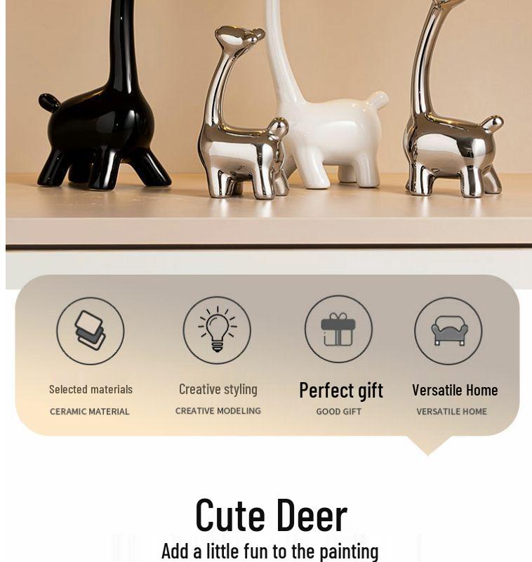 Nordic Luxury Deer Figurines Set: Elegant Decor for Living Room and Wine Cabinet
