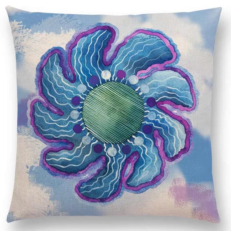 Watercolor Butterfly Flowers Sofa Throw Pillow Case Colourful Dream Fantasy Inflorescence Flamingo Cushion Cover