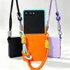 Gradient Two-Tone Wrist Strap Phone Case For Samsung Z Flip 8 Flip7 FE Galaxy Z Flip 7 6 5 4 Skin-friendly Protective Cover