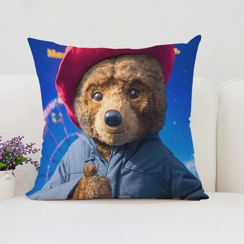 45X45Cm Sofa Decorate Paddington Bear Cushion Set With Double-Sided Printed Pillowcase And Chair Waist Cushion