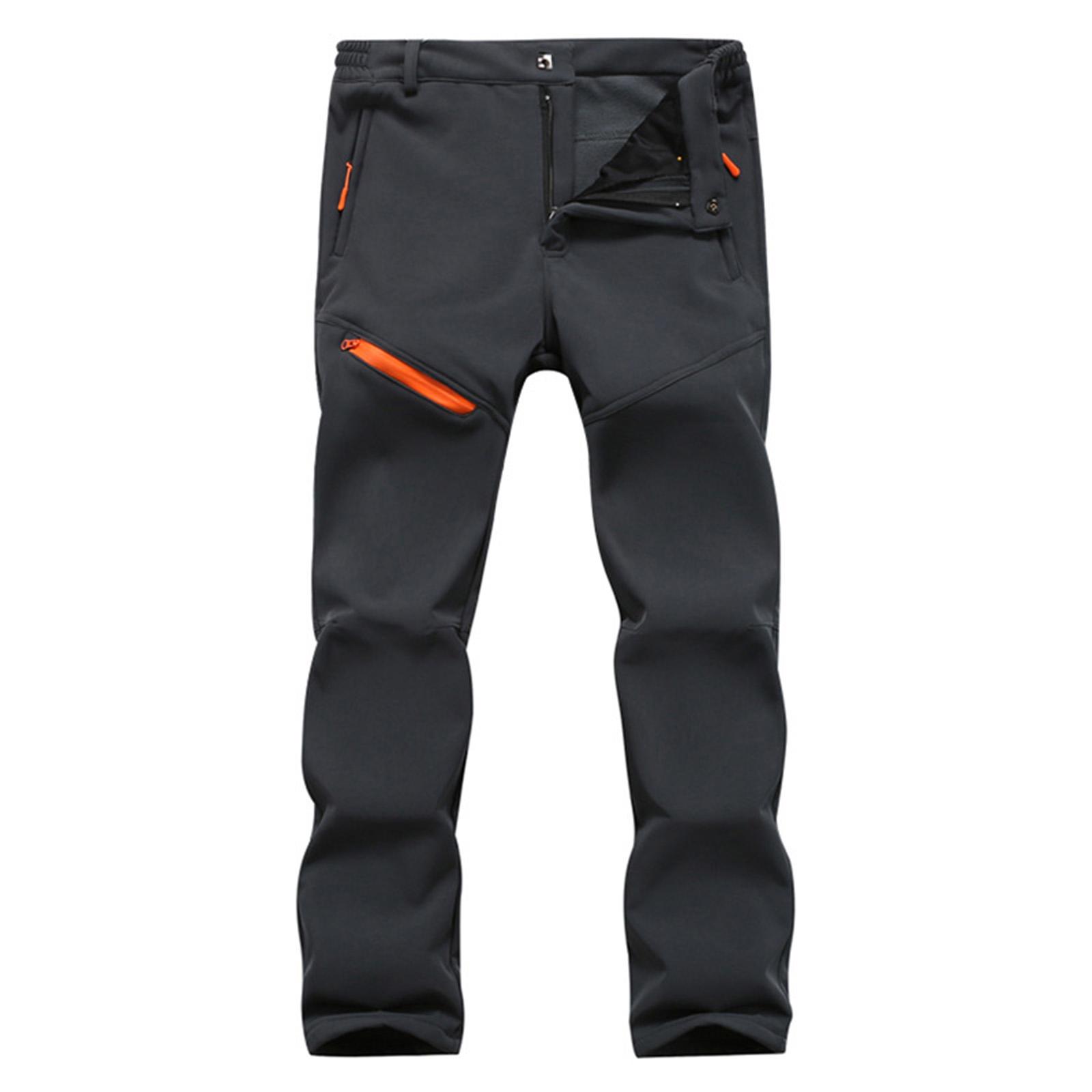 

Men s Fleece Lined Long Pants Casual Sports Outdoor Hiking And Windproof Pants L